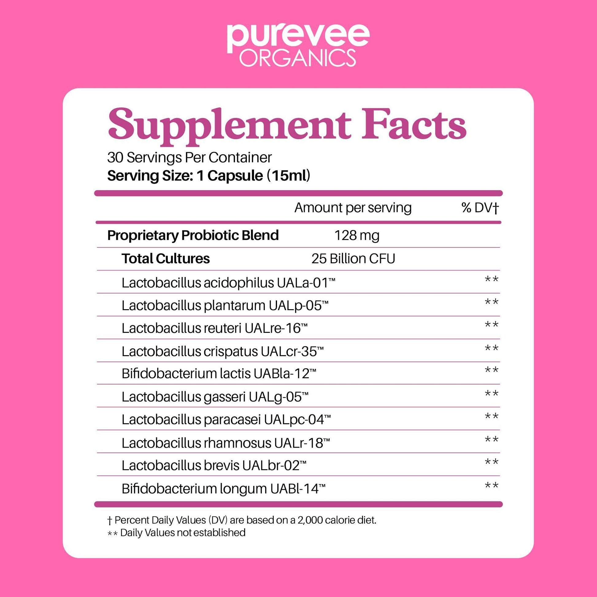 Purevee Organics Vaginal Probiotics for Women, 10 Essential Probiotic Strains, Vaginal + pH Balance Purevee OrganicsBuy Supplements Australia