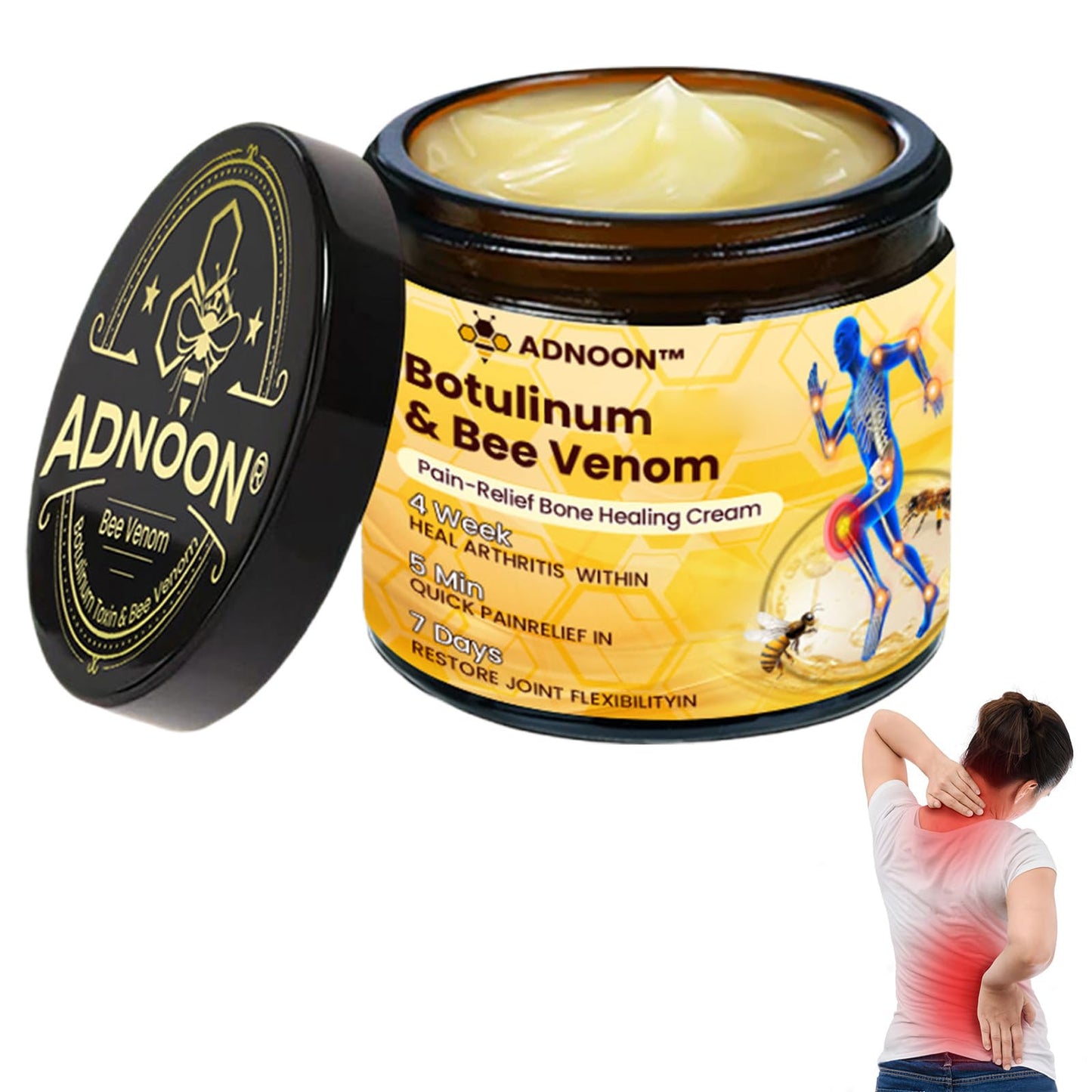 Luhaka Botulinum Toxin & Bee Venom Pain-Relief Bone Healing Cream,Bee Venom Cream,Effectively improve joint mobility (1PC) LuhakaBuy Supplements Australia