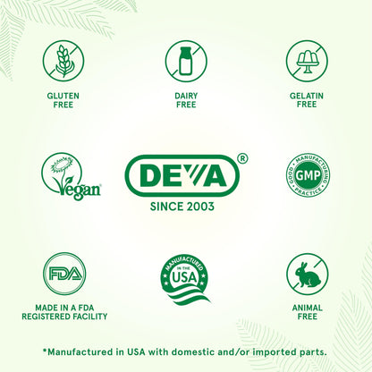 DEVA Vegan Multivitamin for Women & Men with Iron, Vitamin C, E, B Complex Vitamins, Zinc, 90 Tiny Tablets