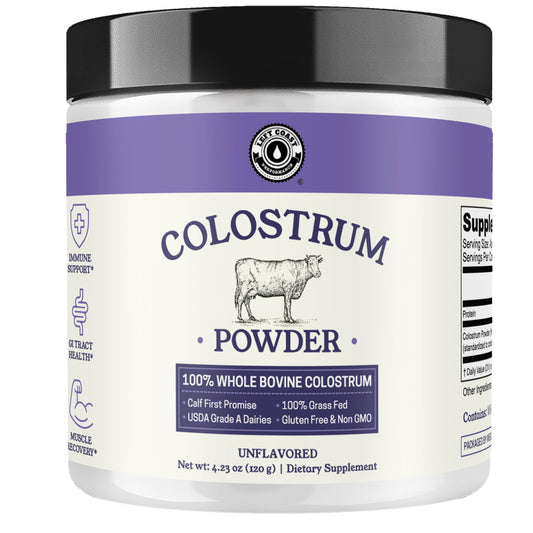 Colostrum Powder – USA Sourced Bovine Colostrum for Humans for Immune Support, Gut Health, Muscle Recovery - Single Ingredient, No Additives, Grass Fed, Non-GMO Colostrum Supplement for Women and Men Left Coast PerformanceBuy Supplements Australia