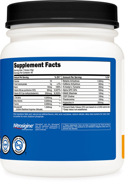 Nutricost Pre-X Xtreme PreWorkout Powder Complex, Peach Mango, 60 Servings, Vegetarian NutricostBuy Supplements Australia
