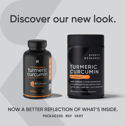 Sports Research Turmeric Curcumin C3 Complex 500 mg, Enhanced with Black Pepper Sports ResearchBuy Supplements Australia