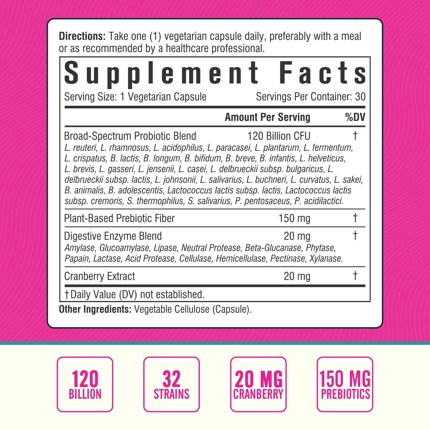 NordVida Women's Probiotic, 120 Billion & 32 Strains, Shelf Stable Probiotic for Gut NordvidaBuy Supplements Australia
