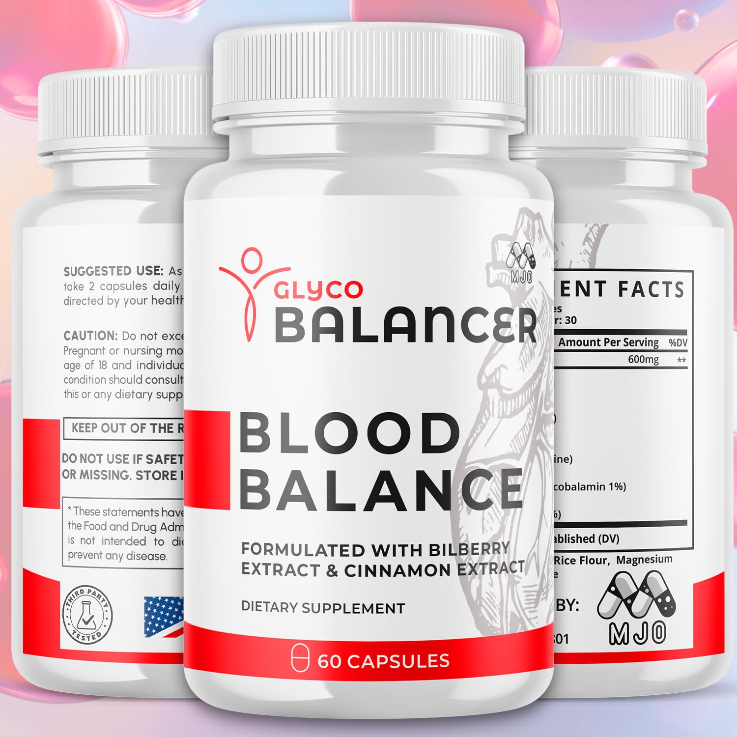 Glyco Balancer Capsules, Official GlycoBalancer Health Support Pills With All Natural Ingredients, Glyco Balancer Advanced Health & Wellness Support with Premium Vitamins for Women & Men (60 Capsules) MJOBuy Supplements Australia