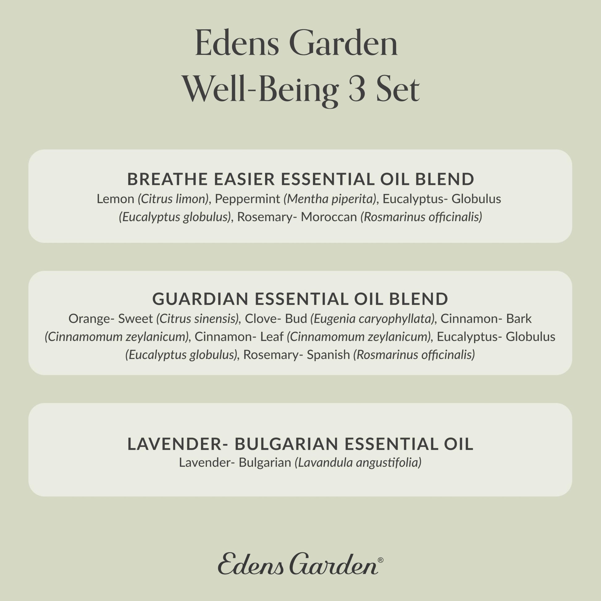 Edens Garden Essential Oil Well-Being Set, 3 Pure Essential Oils for Diffusers for Home Edens GardenBuy Supplements Australia
