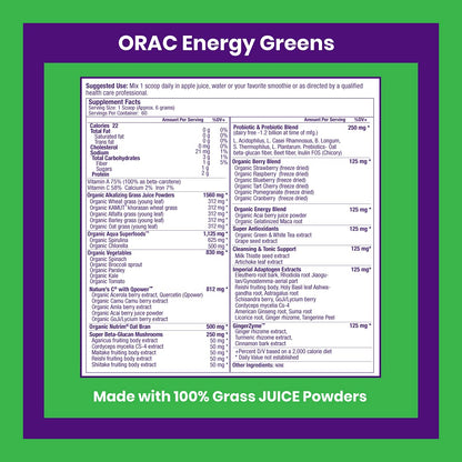 Paradise ORAC Energy Greens Powder Extract, Super Antioxidants, Probiotics for Gut Paradise HerbsBuy Supplements Australia