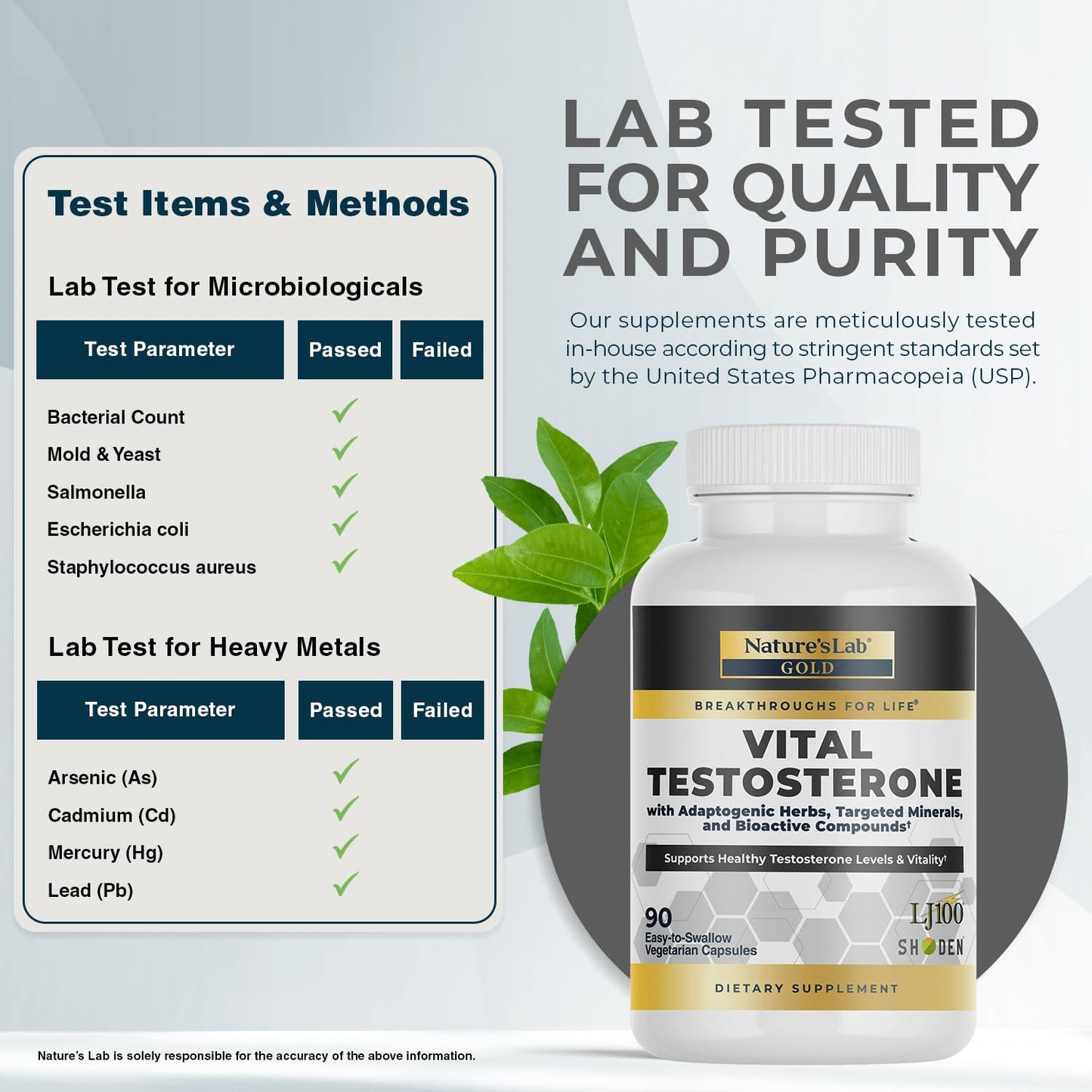 Nature's Lab Gold Vital Testosterone with Adaptogenic Herbs, Targeted Minerals and Bioactive Compounds* - Supports Healthy Testosterone Levels & Vitality* - 90 Capsules (30 Day Supply) Nature's LabBuy Supplements Australia