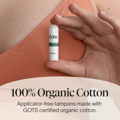 Cora 100% Organic Cotton Non-Applicator Tampons | Ultra-Absorbent, Unscented, Natural, Non-Toxic CoraBuy Supplements Australia