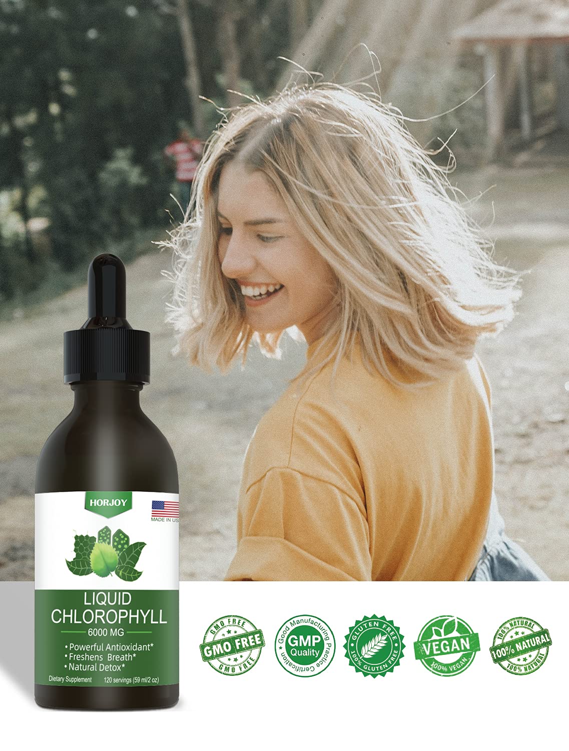 Chlorophyll Liquid Drops - 100% Natural Energy Booster and Immune Support - Internal HorjoyBuy Supplements Australia