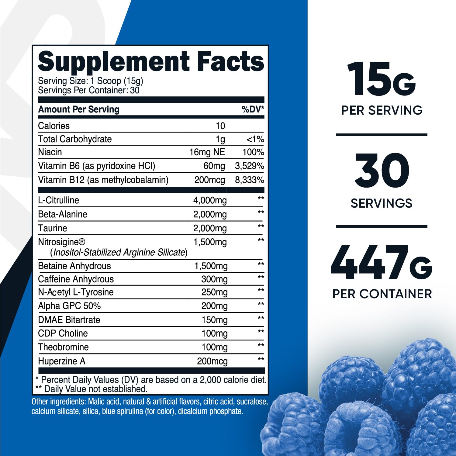 Nutricost Pre-X Xtreme Pre-Workout Powder Complex, Blue Raspberry, 30 Servings NutricostBuy Supplements Australia
