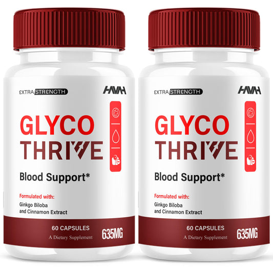 (2 Pack) Glyco Thrive Blood Support GlycoThrive Maximum Strength Capsules, Glyco Thrive Advanced Daily Multivitamin Health and Wellness Supplement, GlycoThrive Health Support Pills (120 Capsules) HavahBuy Supplements Australia