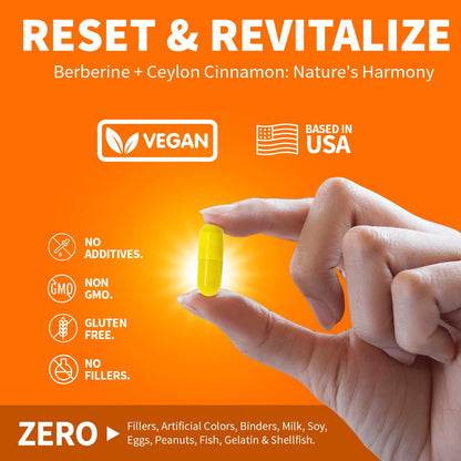 Clinical Grade Berberine Supplement 1500mg HCL Plus Ceylon Cinnamon Weight Managemen Clinical NutraBuy Supplements Australia