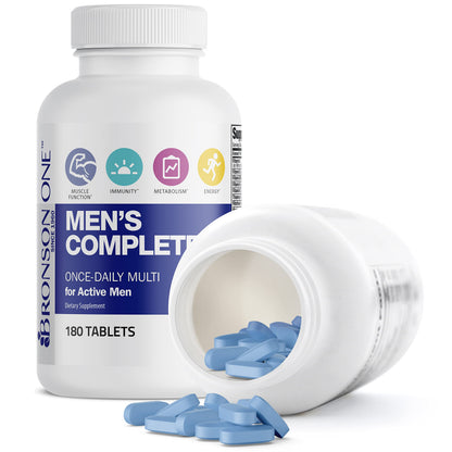Bronson ONE Daily Men’s Complete Multivitamin Multimineral Once-Daily Multi for Active Men, 180 Tablets BronsonBuy Supplements Australia