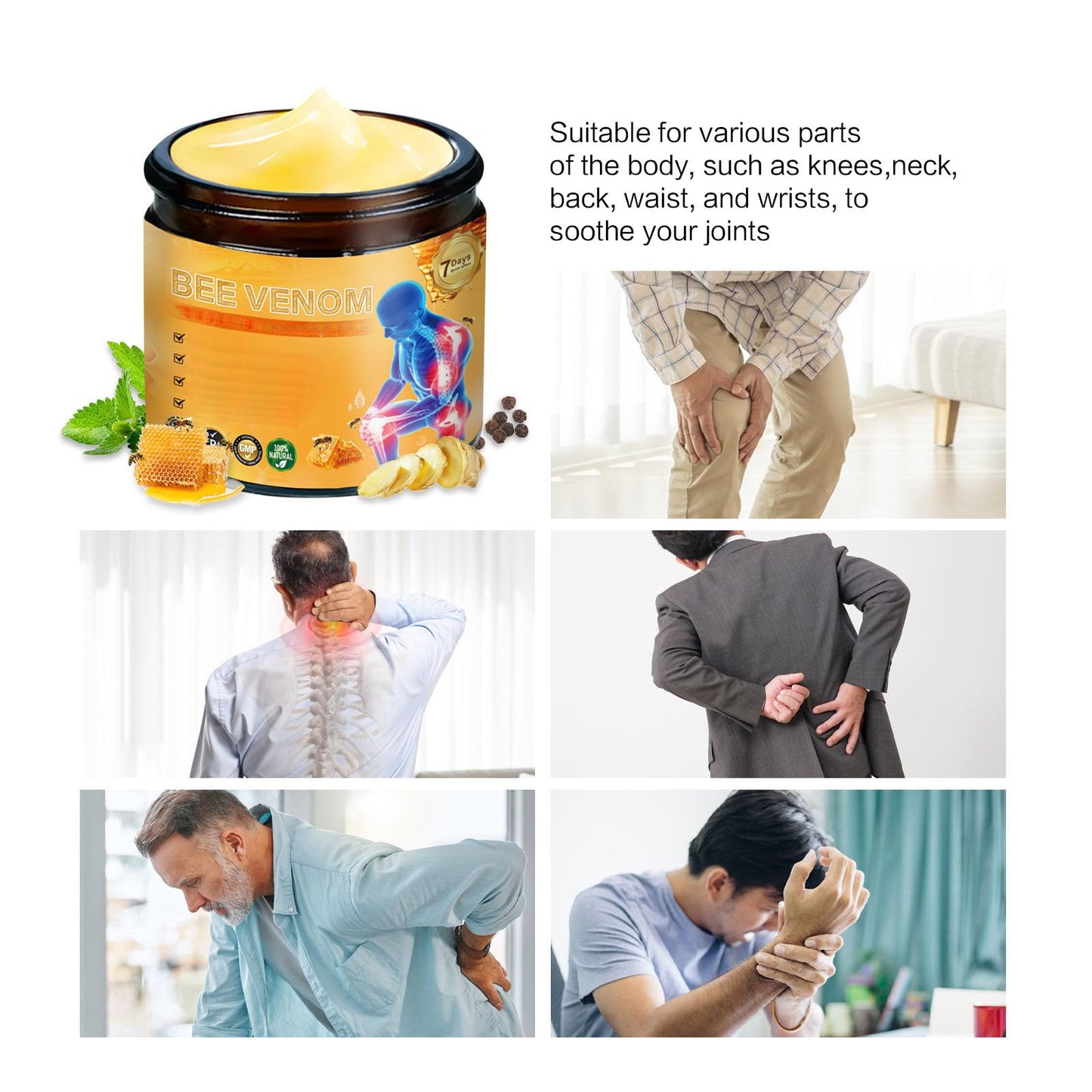 2 Pcs Bee Venom Joint Treatment Cream, Throughout Release Joint Activities Muscle and Massage Relief Gel. YaperBuy Supplements Australia