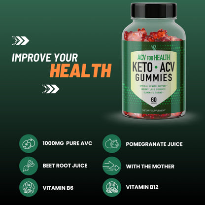 Sunrise Life ACV for Health | Keto Gummies | Weight Loss, Ketosis Support | Pomegranate Sunrise LifeBuy Supplements Australia