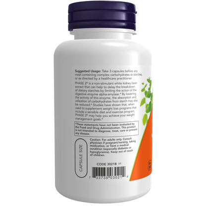 NOW Supplements, Phase 2® (White Kidney Bean Extract) 500 mg, Weight Management NOWBuy Supplements Australia