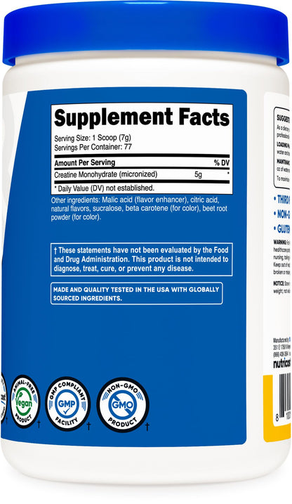 Nutricost Creatine Monohydrate Powder (Pineapple Mango, 500 Gram) - Micronized NutricostBuy Supplements Australia