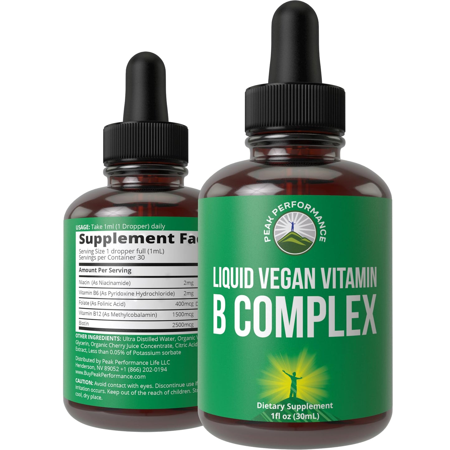 B Complex Liquid Drops Vegan Supplement. Best 5 B Vitamins with B3 Niacin, B6, B7 Biotin, B9 Folate, Methylcobalamin B12. B-Complex for Hair, Skin Nails, Energy. for Adults, Men, Women Peak PerformanceBuy Supplements Australia