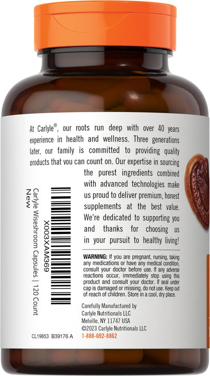 Carlyle Reishi Mushroom Capsules 5000 mg |120 Count | Non-GMO and Gluten Free Extract CarlyleBuy Supplements Australia