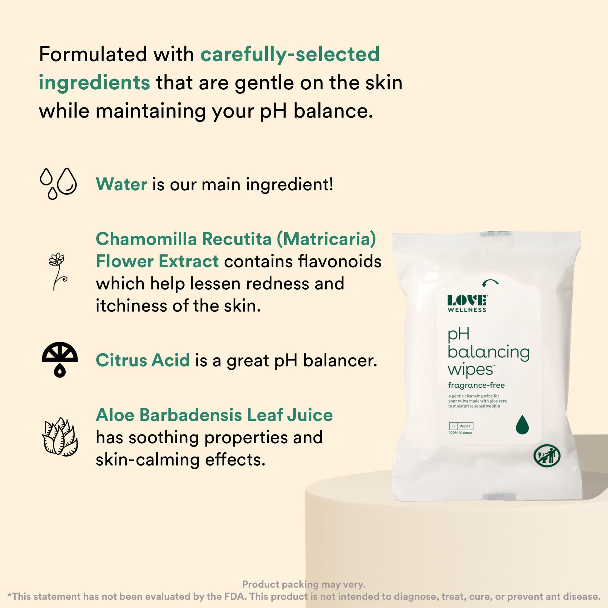Love Wellness pH Balancing Wipes for Women | Feminine Hygiene for Cleansing with Aloe Vera Love WellnessBuy Supplements Australia