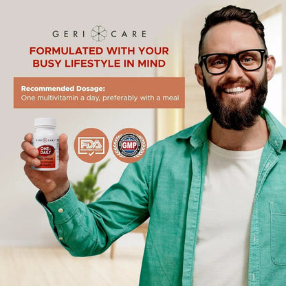 GeriCare One-Daily Multi-Vitamin Tablet, 100 Count Adult Multivitamin Supplement | Easy-to-Take Dietary Supplement with Vitamins A, C, D3, B, Calcium GeriCareBuy Supplements Australia