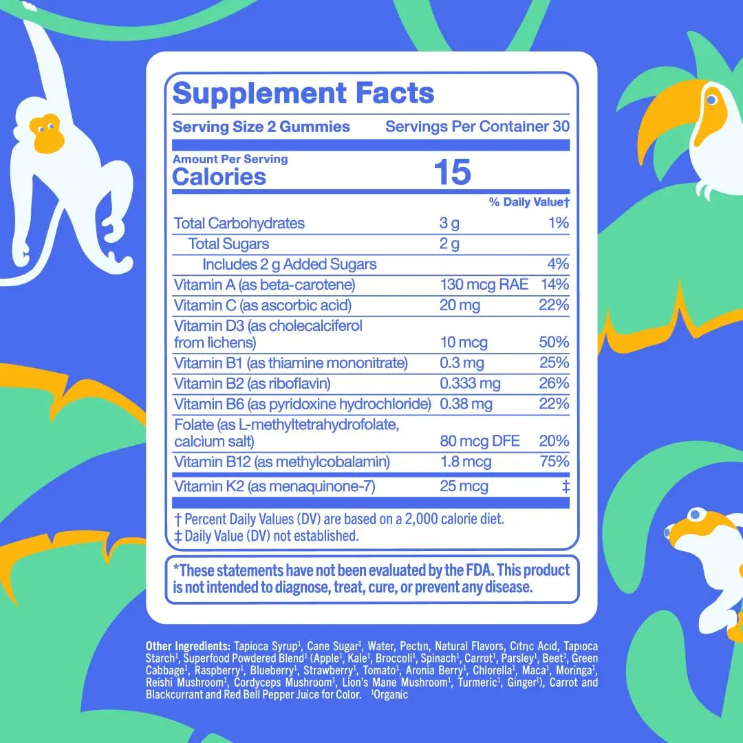 First Day Kids Multivitamin Gummies Age 4+, Strawberry & Orange - Kids Vitamins Multivitamin Gummy A C D3 K2 B1 B2 B6 B12 Folate, Immunity & Brain Function FIRST DAYBuy Supplements Australia