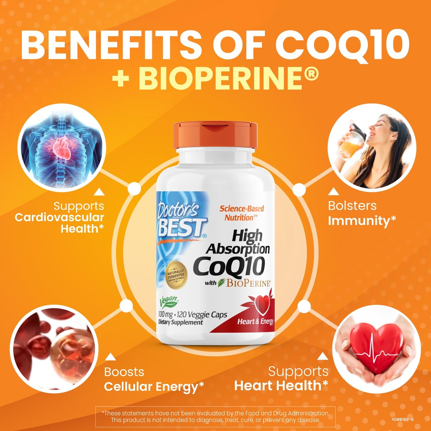 Doctor's Best High Absorption CoQ10 with Bioperine, Heart Health & Energy Production Doctor's BESTBuy Supplements Australia