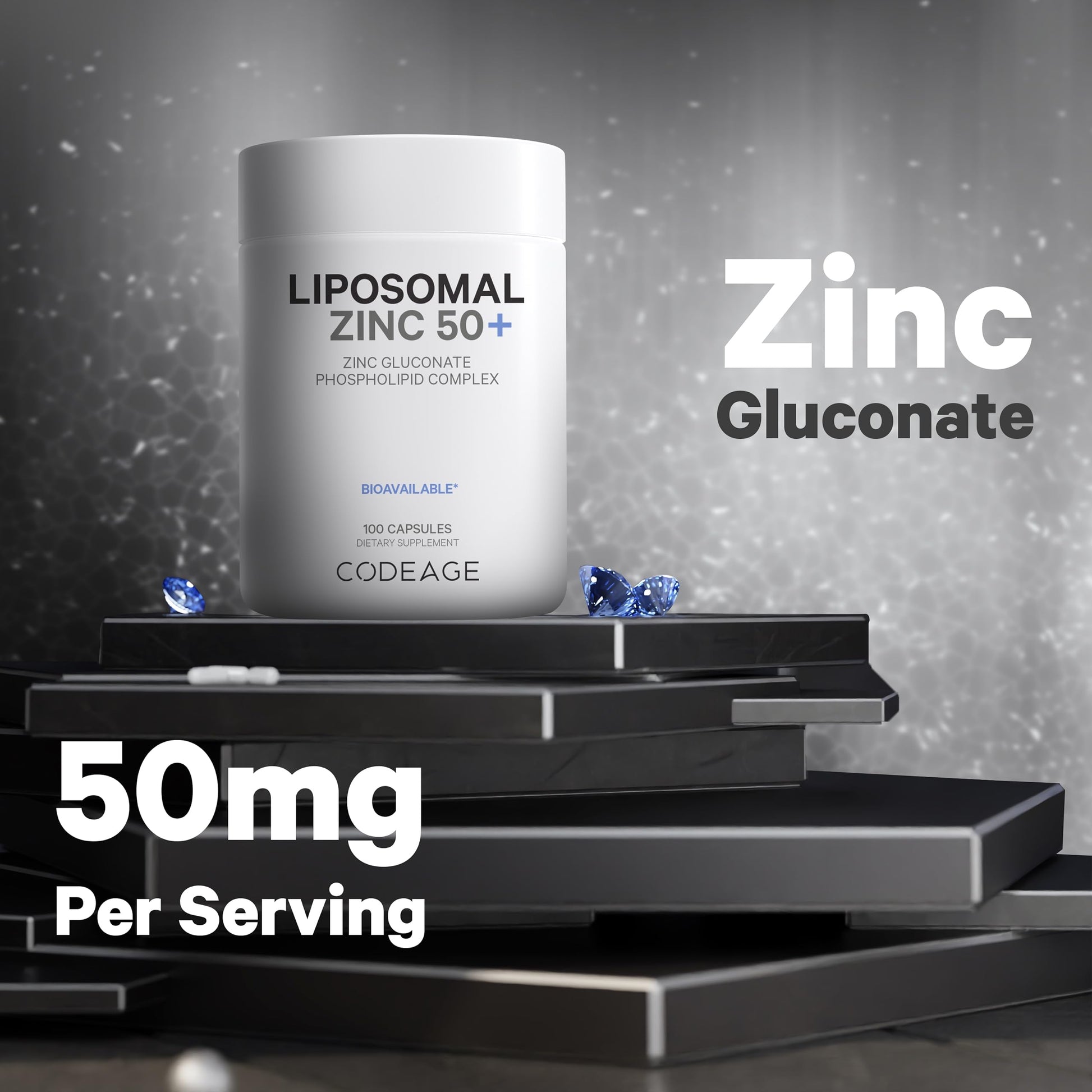 Codeage Liposomal Zinc Supplement – 3 Month Supply – One Per Day - 50 mg Zinc Gluconate Vitamin Pills - Essential Mineral Supplements Liposomal Delivery Matrix - Vegan Non-GMO - 100 Capsules CodeageBuy Supplements Australia