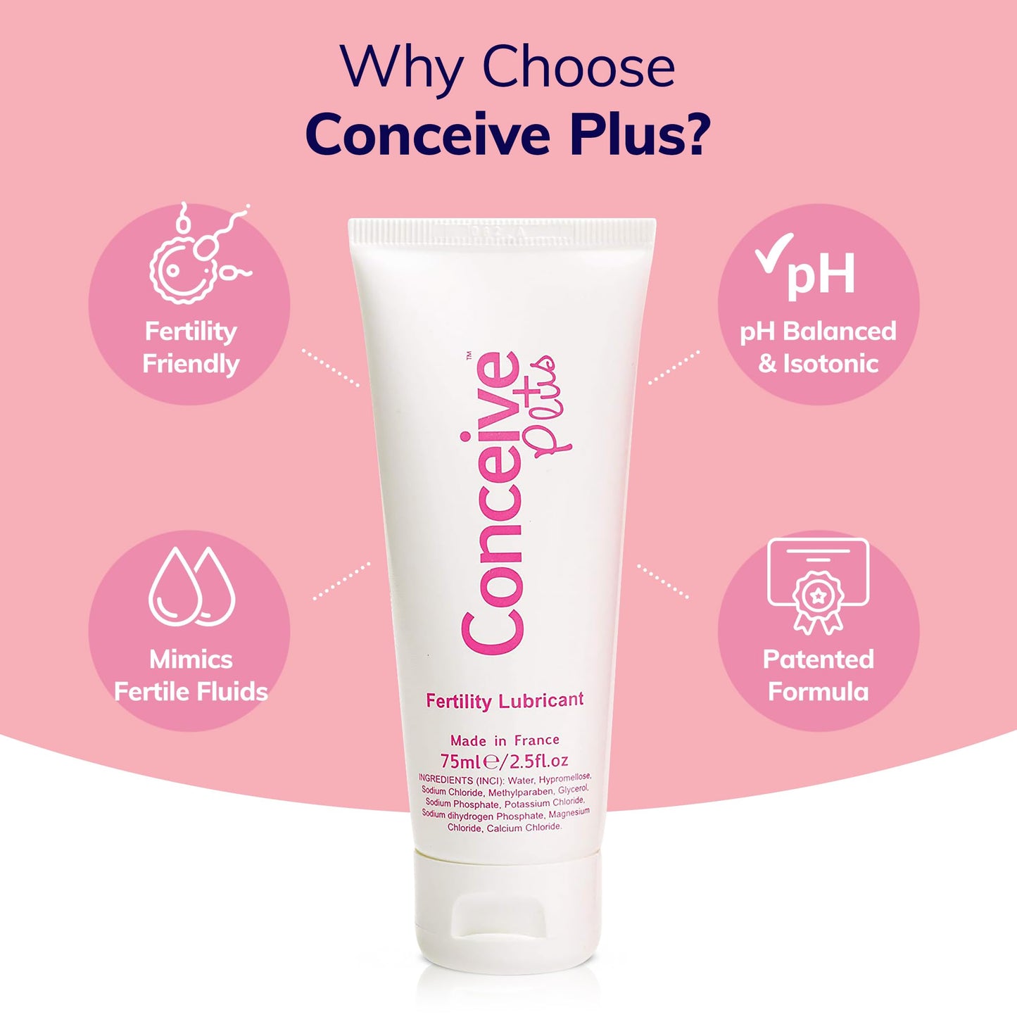 Conceive Plus Fertility Lubricant - Fertility Friendly Lube for Couples Trying to Conceive, 75ml / 2.5 fl oz CONCEIVE PLUSBuy Supplements Australia