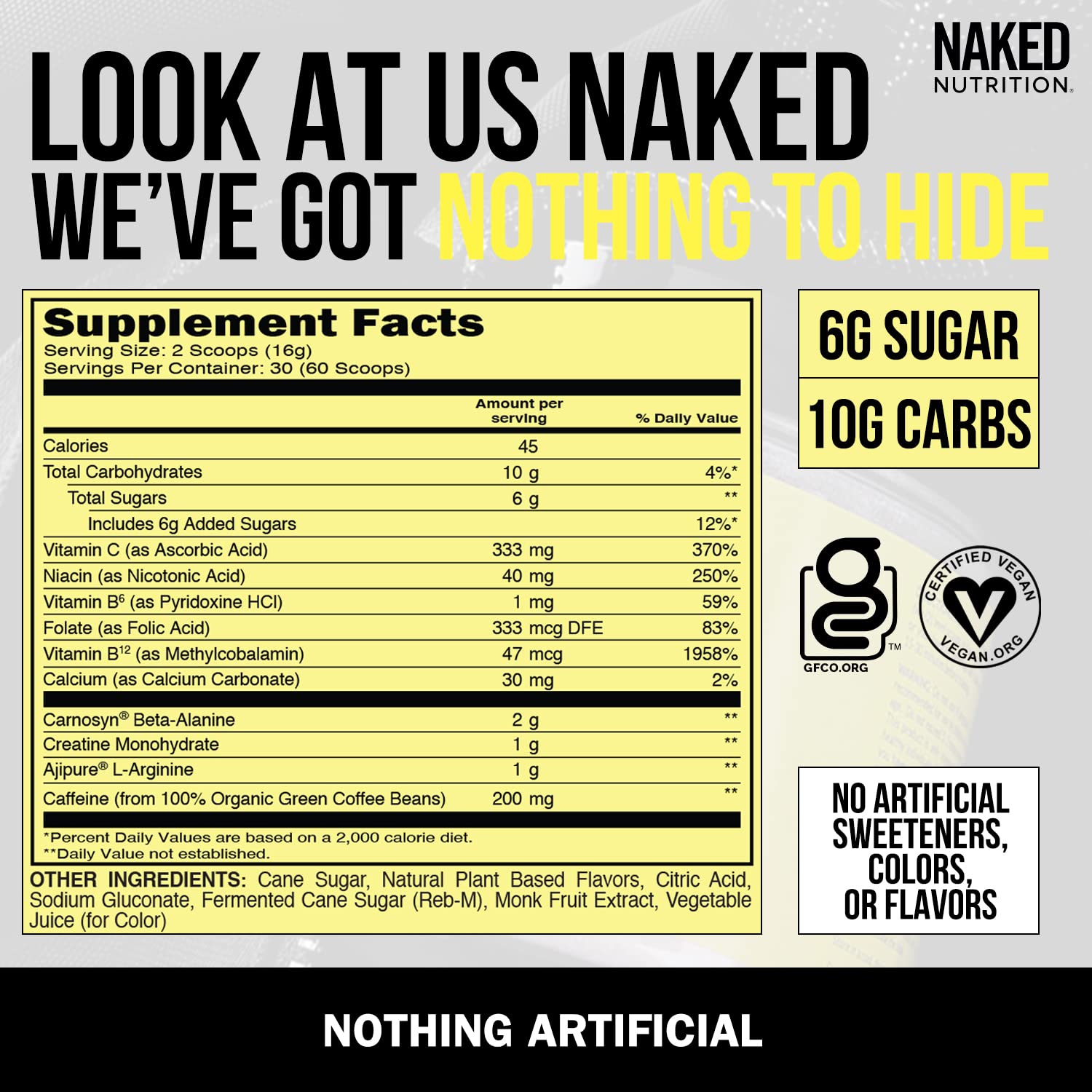 NAKED nutrition Vegan Energizing Bundle: Naked Citrus Energy Super Greens Powder Organic Greens Supplement