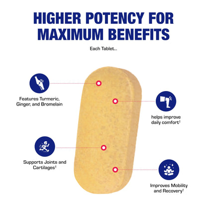 Pro ENZ Joint Support Supplement - Clinical Formula Turmeric Boswellia Supplement for Joint & Cartilage Mobility and Comfort Support Plus Eicosanoid Management with Proteolytic Enzymes (120 Servings) Anabolic LaboratoriesBuy Supplements Australia