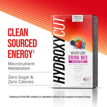 Hydroxycut Drink Mix | Energy Drink Powder | Wildberry Blast, 21 Packets, 2 Packs HydroxycutBuy Supplements Australia