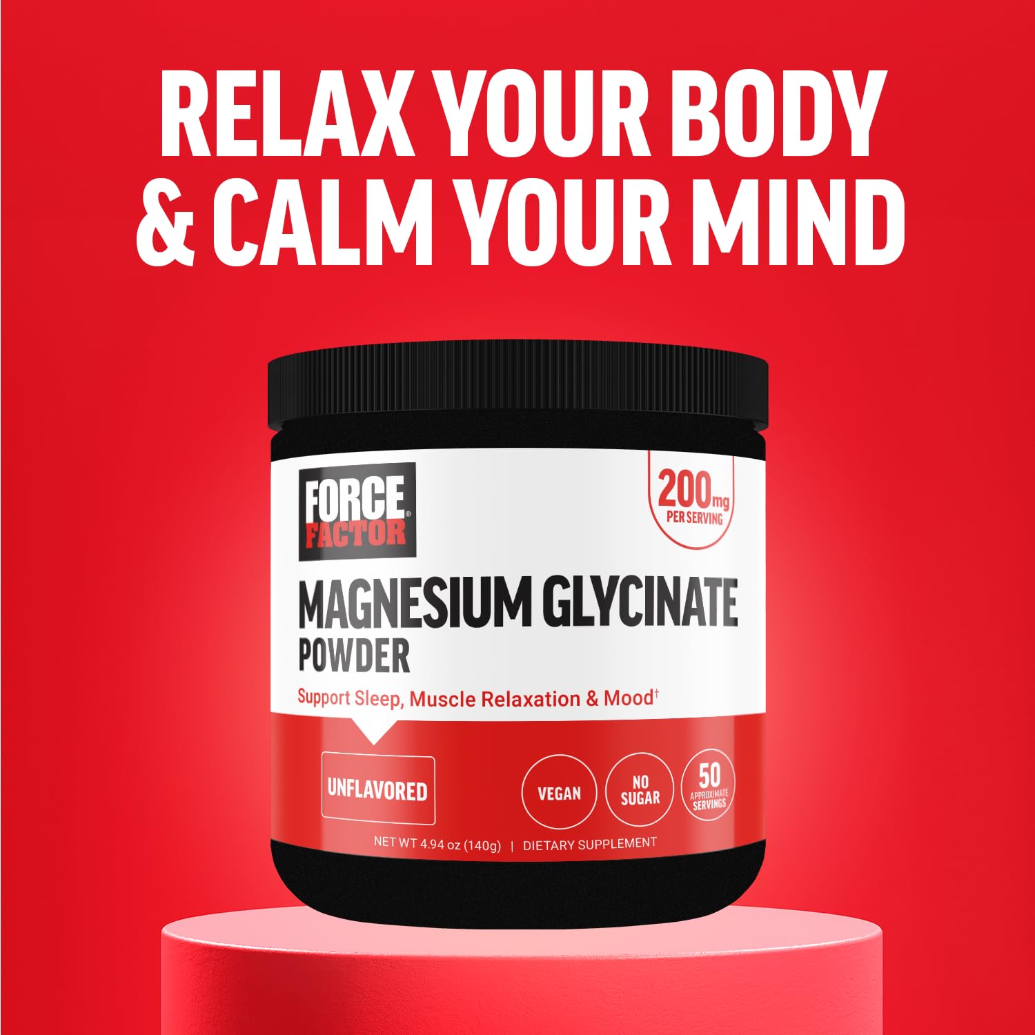 Force Factor Magnesium Glycinate 200mg, Magnesium Supplement for Women and Men to Support Sleep, Muscle Relaxation, and Mood, High Absorption, Vegan, 50 Servings Force FactorBuy Supplements Australia