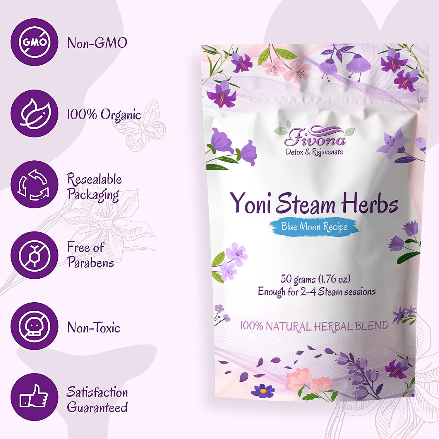 FIVONA Yoni Steaming Herbs - For Feminine Use And Rituals - V-Detox, Cleanse, Wash, Odor Control FIVONABuy Supplements Australia