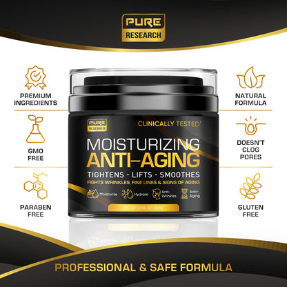 Men's Face Cream Moisturizer - Anti-Aging Cream For Men, Collagen, Retinol & Hyaluronic PURE RESEARCHBuy Supplements Australia