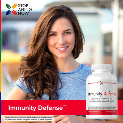 Stop Aging Now - Immune Support - with Vitamin C, Vitamin D3 and Mushroom Complex - 60 Vegetarian Capsules Stop Aging NowBuy Supplements Australia
