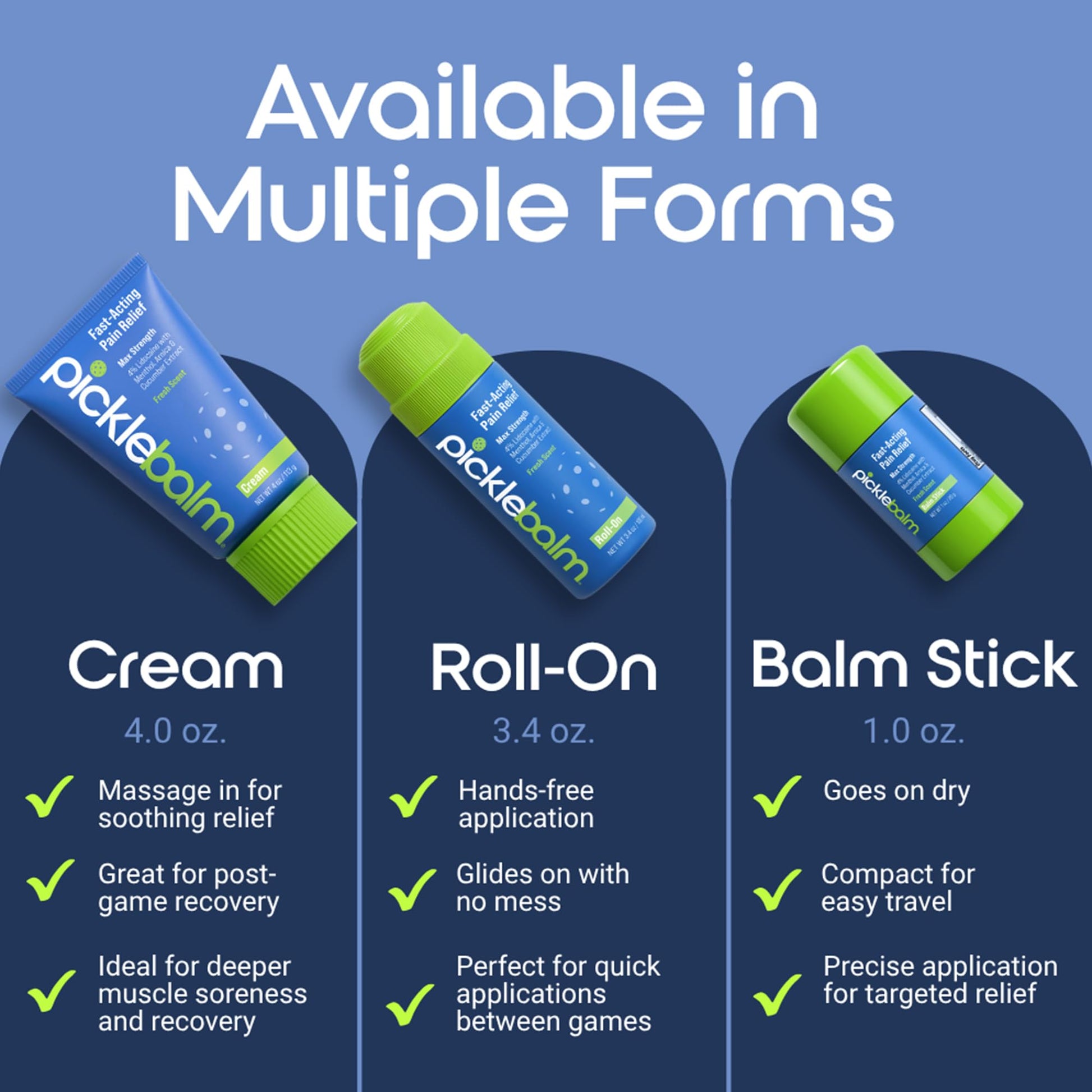 PickleBalm Pickleball In-Game Muscle Pain Relief Roll-On with 4% Lidocaine, Arnica, Menthol, Cucumber Seed Extract for Shoulders, Knees, Wrists, and More, 3.4oz Roll-On Applicator PickleBalmBuy Supplements Australia