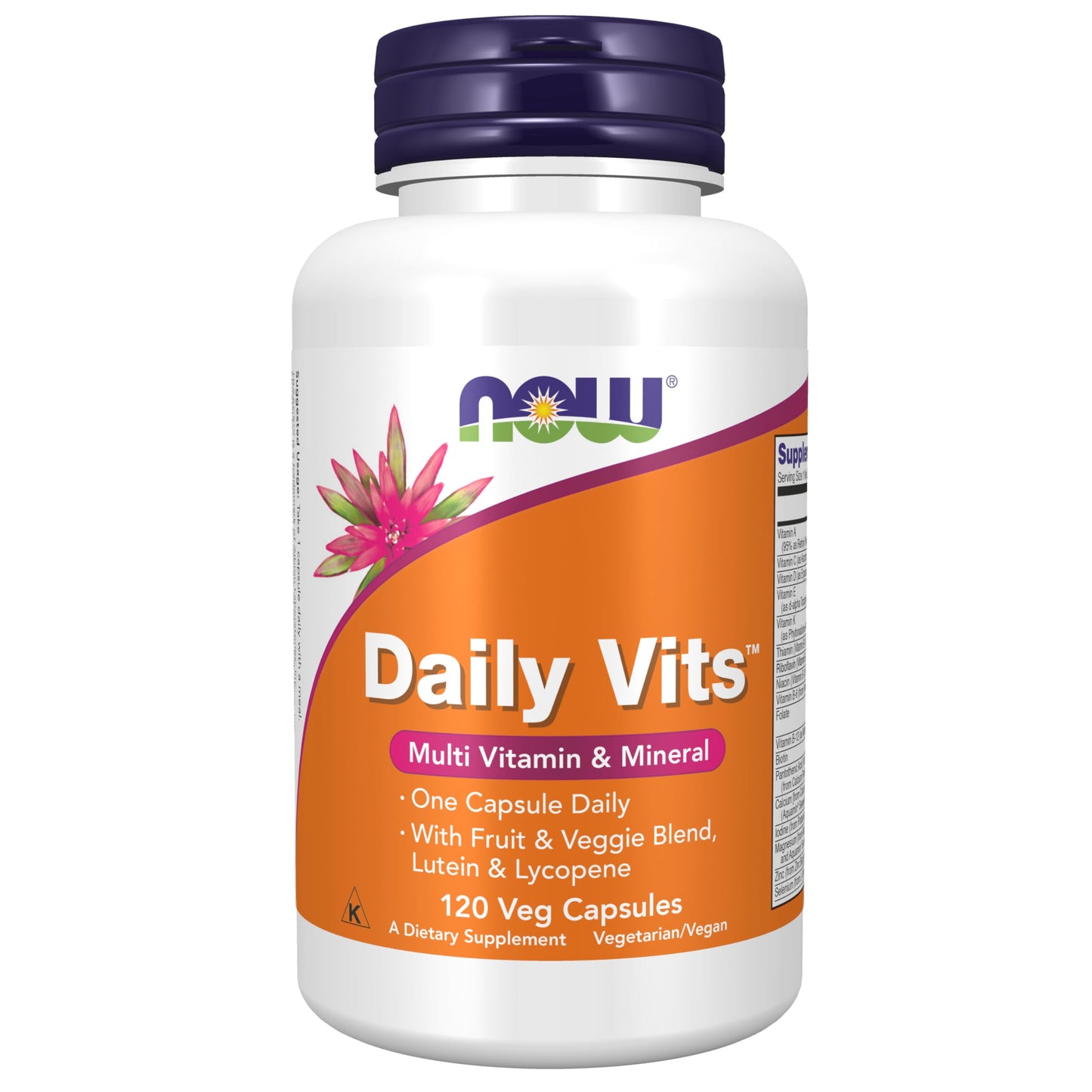 NOW Foods Supplements, Daily Vits™ with Fruit & Veggie Blend, Lutein and Lycopene, 120 Veg Capsules NOW FoodsBuy Supplements Australia