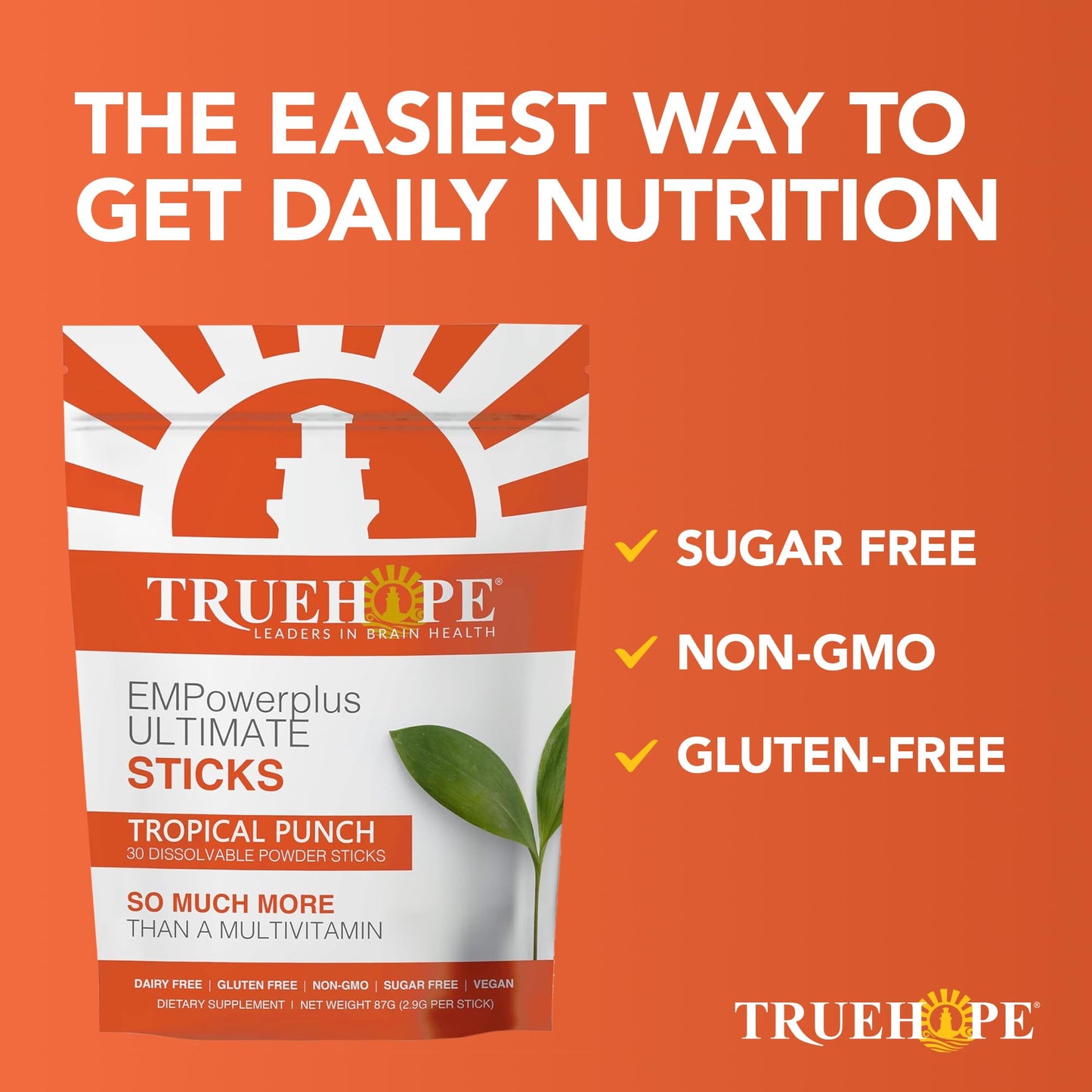 Truehope Multivitamin Nootropic Pouches with Inositol - Once-Per-Day EMPowerplus Ultimate Sticks - 30 Count (Tropical) TruehopeBuy Supplements Australia