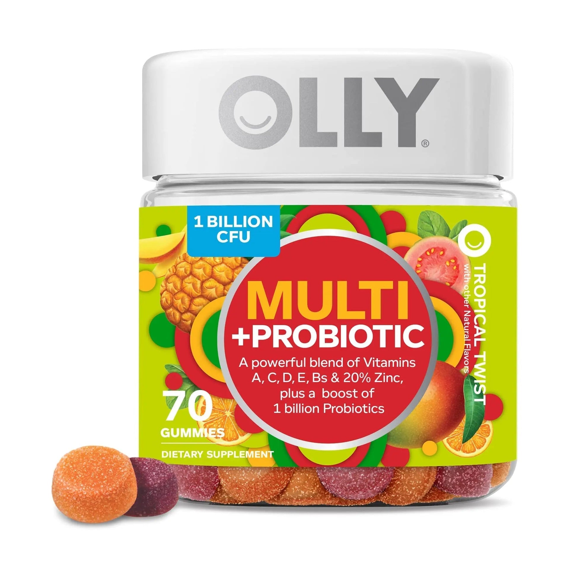 OLLY Multi + Probiotic Adult Multivitamin Gummy, 1 Billion CFUs, Digestive and Immune Support & Probiotic + Prebiotic Gummy OLLY