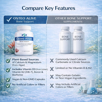 AIFBENK Osteo Alive Bone Support, with Plant-Based Calcium & Magnesium (from Algae), Vitamin D3 (from Lichen), Vitamin K2 (MK-7), Boron & BioPerine, Helps Support Bone & Skeletal Health AIFBENKBuy Supplements Australia