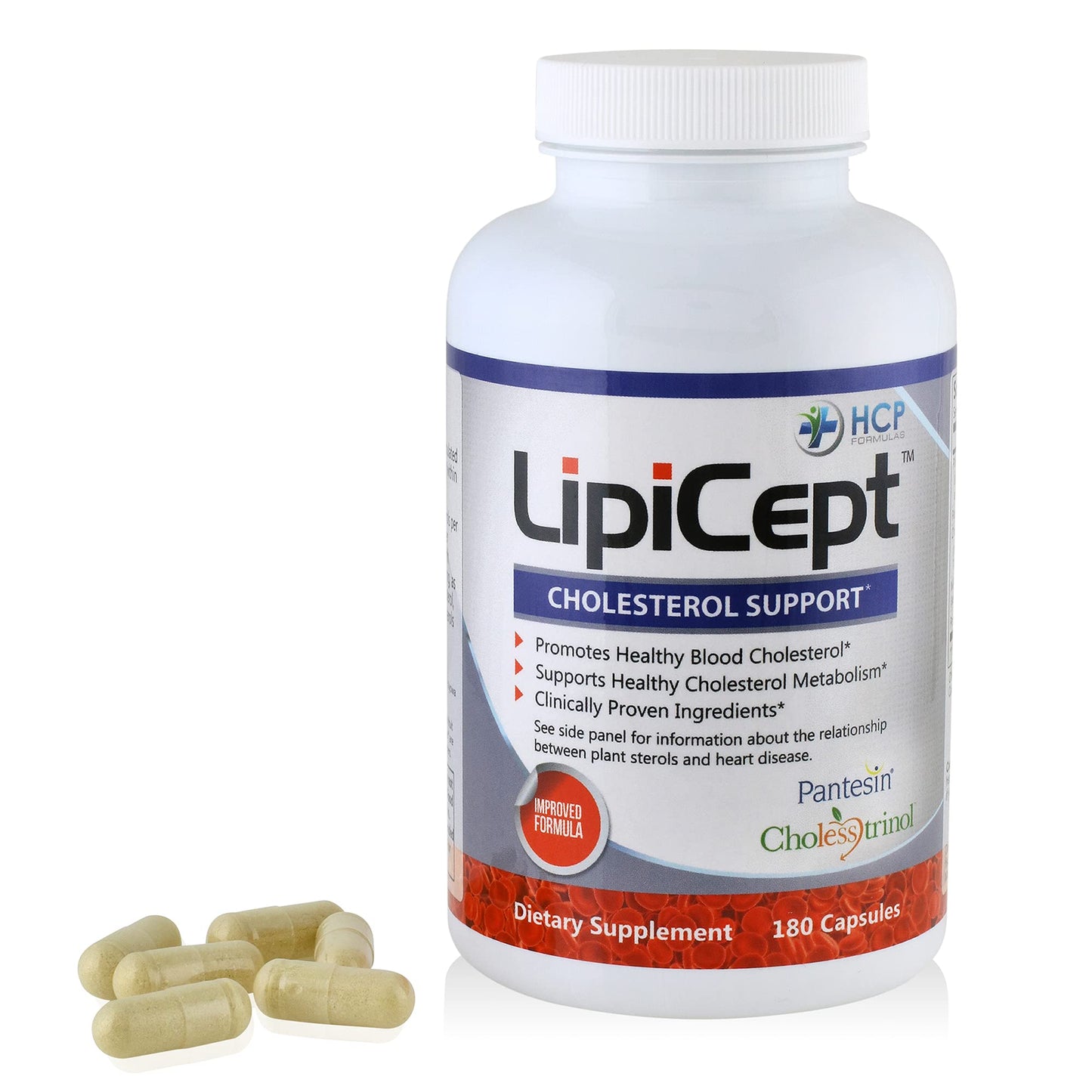 HCP Formulas - LipiCept - Natural Cholesterol Support Formula with Plant Sterols - Maintain Healthy Cholesterol Levels Already Within a Normal Range - Vegetarian - Dietary Supplement - 180 Caps HCP FormulasBuy Supplements Australia