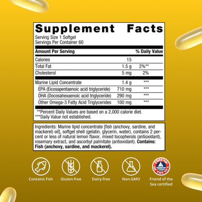 Metagenics OmegaGenics EPA-DHA 1000 mg - High Potency Omega-3 Fish Oil Supplement for Heart, Brain & Joint Health