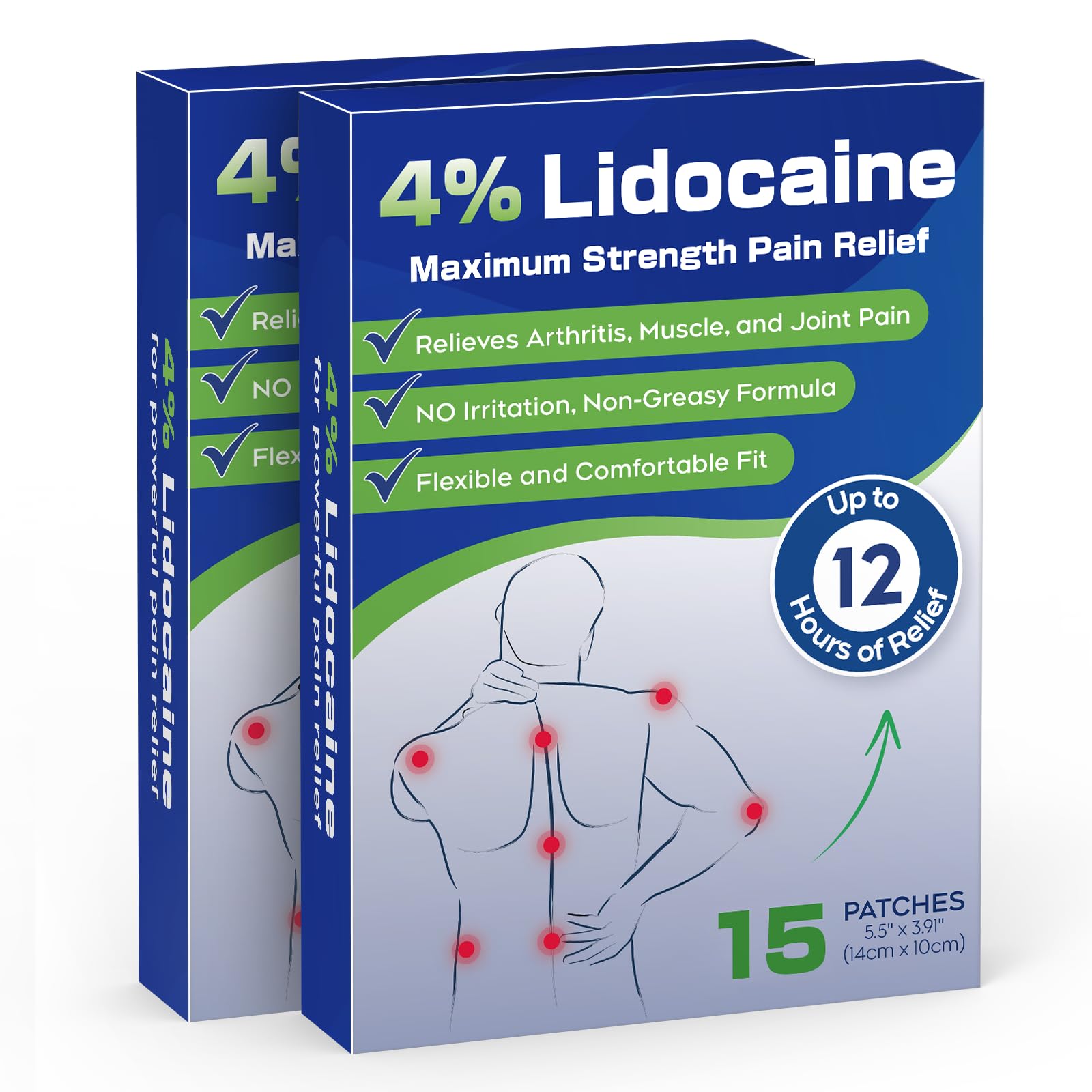 Uposiut 4% Lidocaine Pain Relief Patches 30 Count – Maximum Strength, 12 Hour Long Lasting, Flexible & Low Odor, for Back, Neck, Knee & Shoulder - 002AB UposiutBuy Supplements Australia