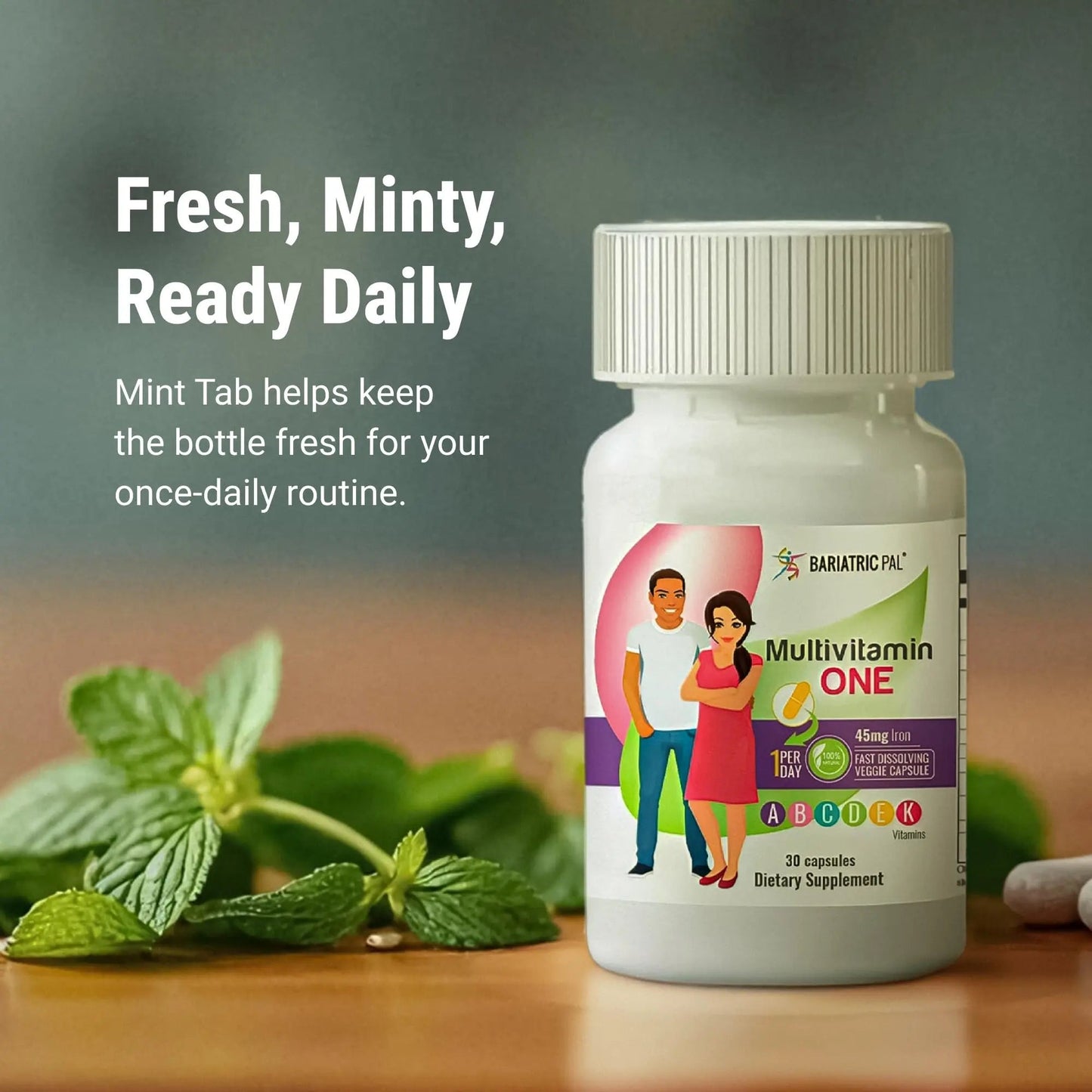 BariatricPal Multivitamin ONE 1 per Day! Bariatric Multivitamin Capsule Iron Free | Easy to Swallow Capsule | BariatricPal