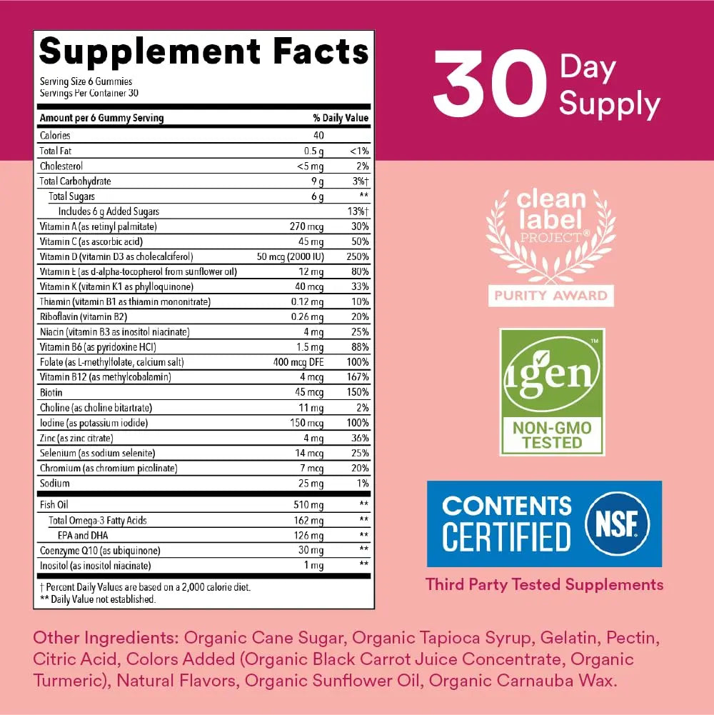 SmartyPants Teen Guy Multivitamin Gummies: Omega 3 Fish Oil (EPA/DHA) & Women's Multivitamin Gummies: Omega 3 Fish Oil (EPA/DHA) SmartyPants