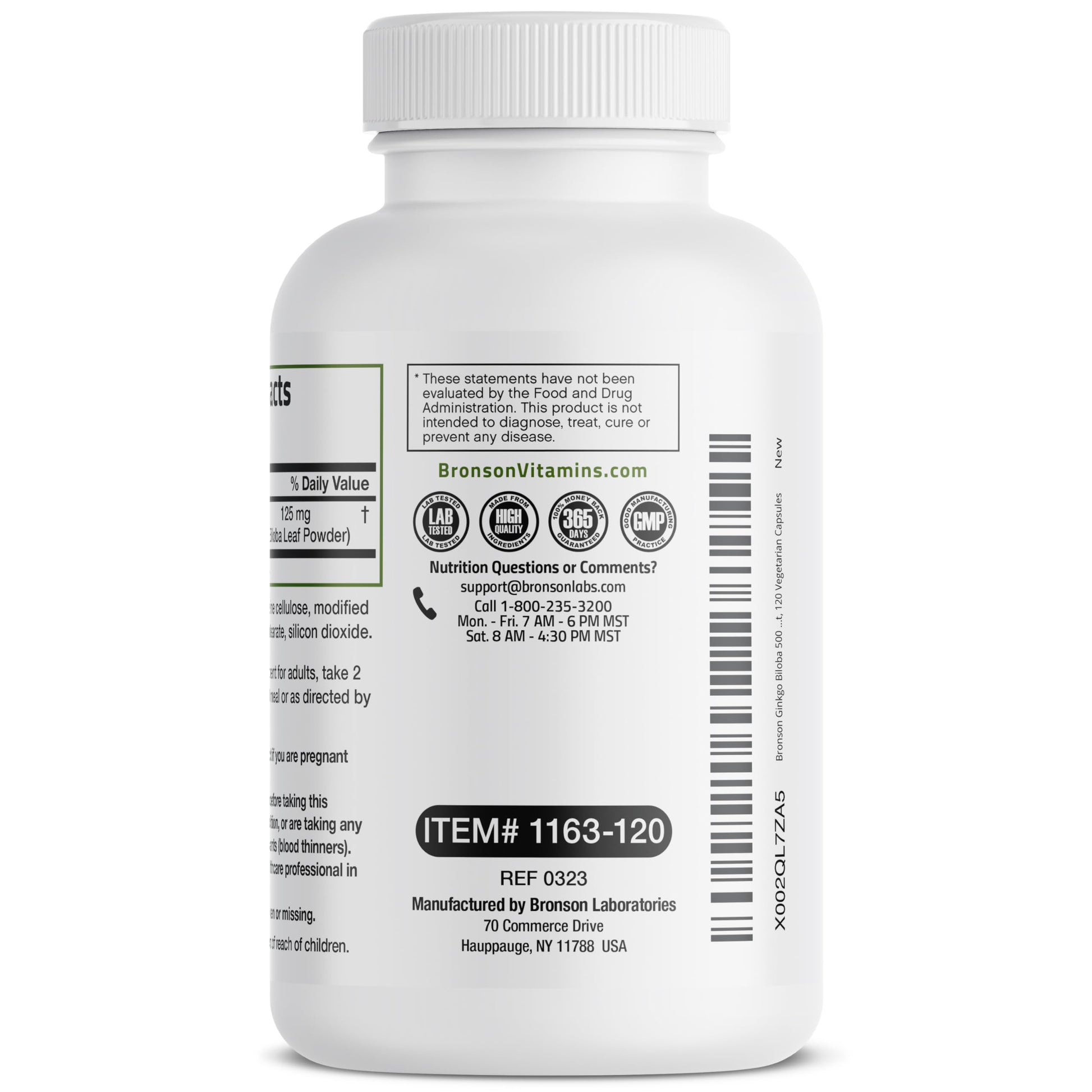 Bronson Ginkgo Biloba Extra Strength 125mg (4:1 Extract) Equivalent to 500mg BronsonBuy Supplements Australia