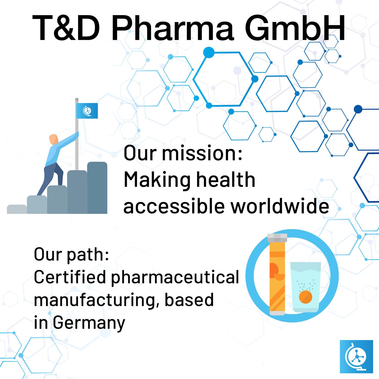 T&D German Vitamin, Minerals - 140 Vegan/Vegetarian Drink Effervescent Tablets - Mixed Fruit Flavor Box - Made in Germany T&DBuy Supplements Australia