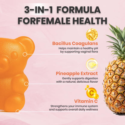 NUTRAJOY Premium Feminine Balance Gummies, for Women's Ph Health, Vaginal Wellness Support, Immune Support, Energy Support, Hawaiian Pineapple, Vegan Gluten-Free, 60 Gummies NUTRAJOYBuy Supplements Australia