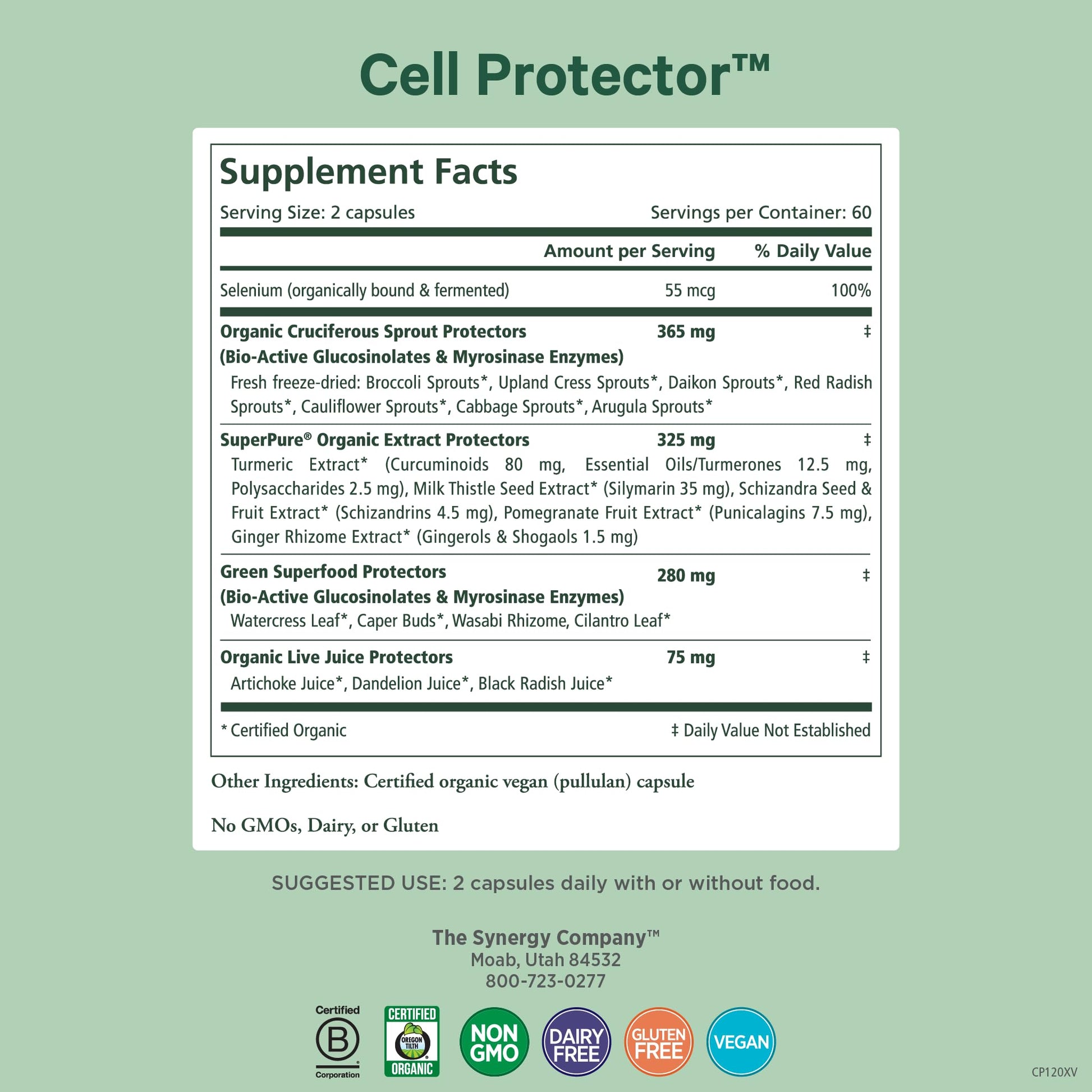 PURE SYNERGY Cell Protector | Cellular Health Supplement | Cell and Immune Support with Selenium and Organic Cruciferous Vegetables | for Healthy Aging & Detoxification (120 Capsules) PURE SYNERGYBuy Supplements Australia